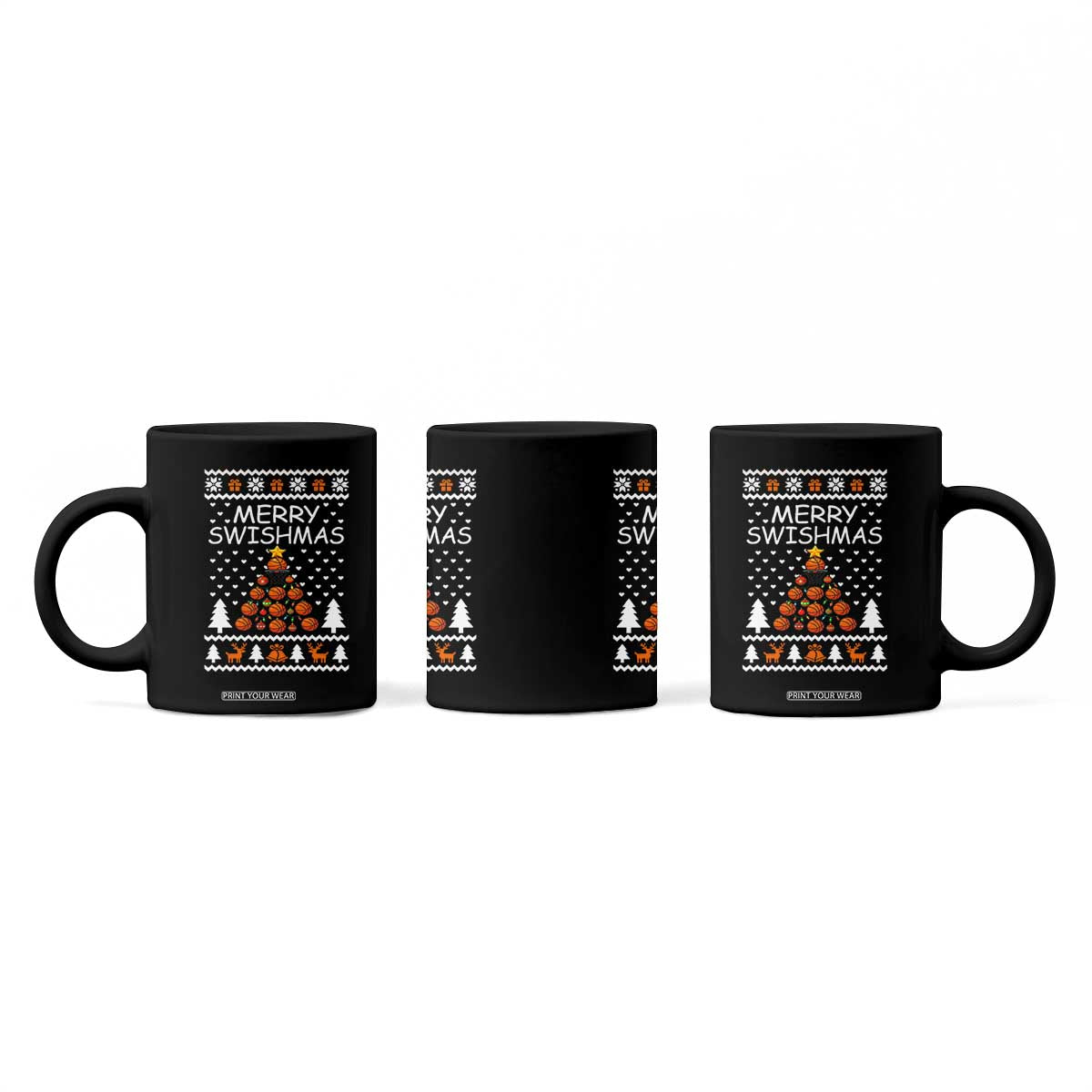 Basketball Merry Swishmas Coffee Mug Christmas Tree Sports TS12 Print Your Wear