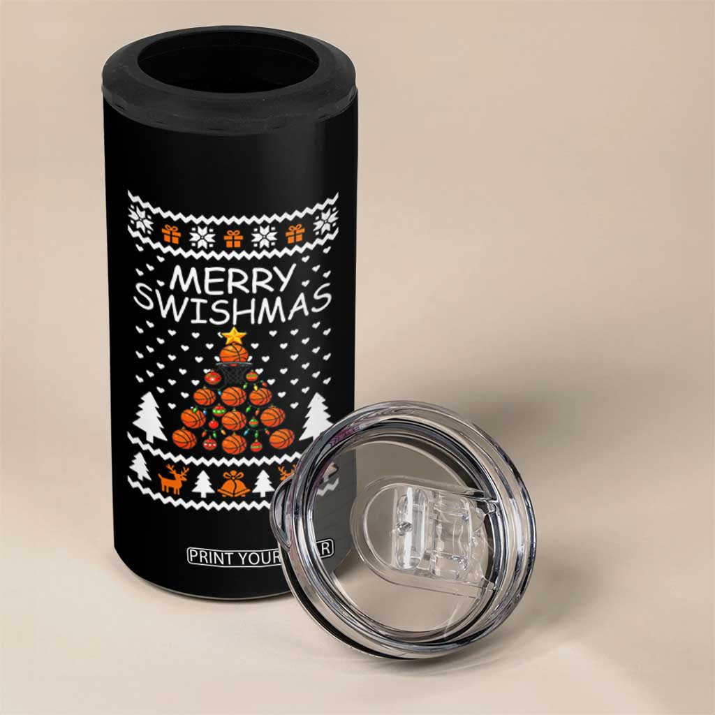 Basketball Merry Swishmas 4 in 1 Can Cooler Tumbler Christmas Tree Sports TS12 Print Your Wear