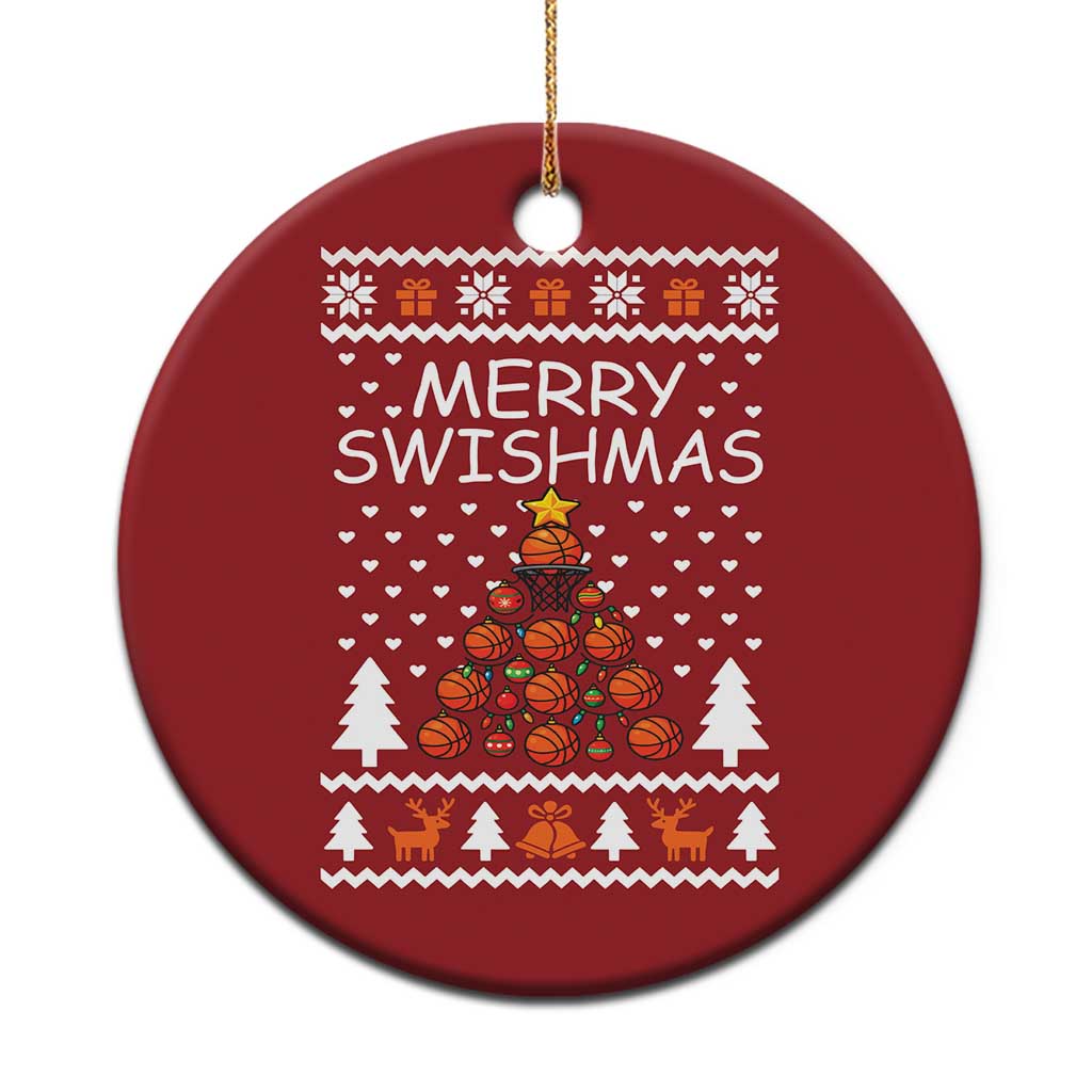 Basketball Merry Swishmas Christmas Ornament Xmas Tree Sports TS12 Print Your Wear