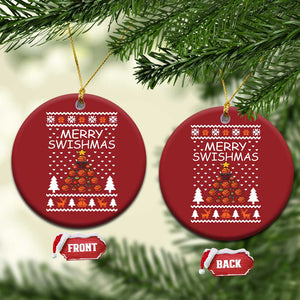 Basketball Merry Swishmas Christmas Ornament Xmas Tree Sports TS12 Circle Red Print Your Wear