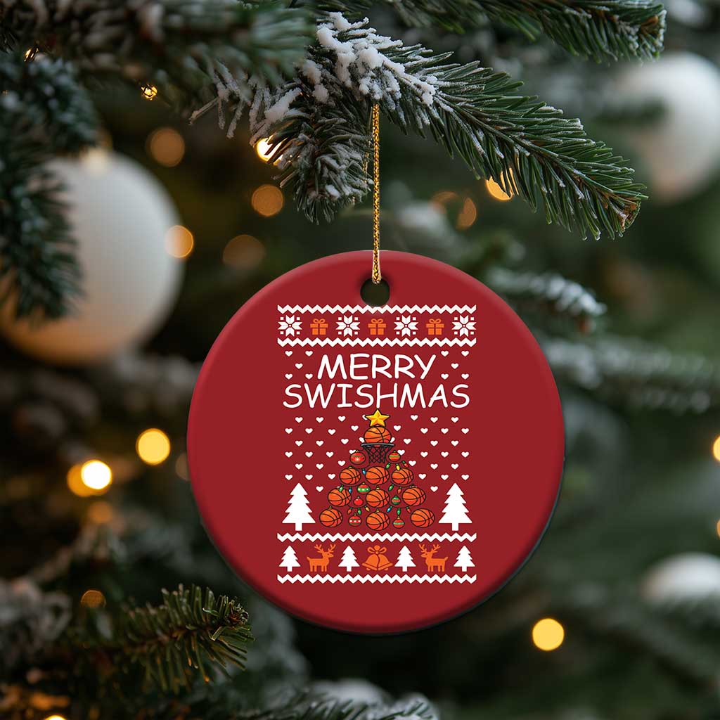 Basketball Merry Swishmas Christmas Ornament Xmas Tree Sports TS12 Print Your Wear
