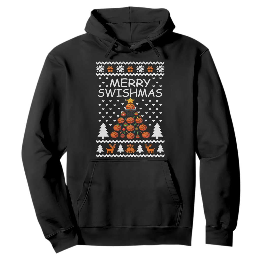 Basketball Merry Swishmas Hoodie Christmas Tree Sports TS12 Black Print Your Wear