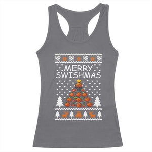 Basketball Merry Swishmas Racerback Tank Top Christmas Tree Sports TS12 Charcoal Print Your Wear