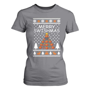 Basketball Merry Swishmas T Shirt For Women Christmas Tree Sports TS12 Charcoal Print Your Wear