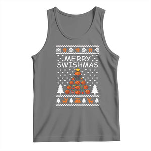 Basketball Merry Swishmas Tank Top Christmas Tree Sports TS12 Black Heather Print Your Wear