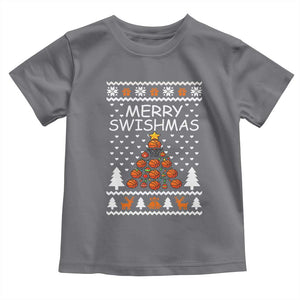 Basketball Merry Swishmas Toddler T Shirt Christmas Tree Sports TS12 Charcoal Print Your Wear