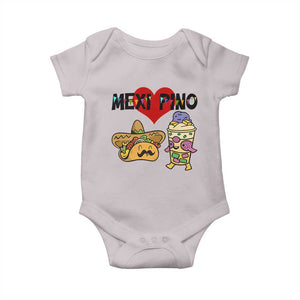 Mexican Filipino Food Lover Baby Onesie Tacos Lover And Halo Halo TS12 Ice Gray Print Your Wear