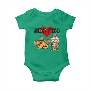 Mexican Filipino Food Lover Baby Onesie Tacos Lover And Halo Halo TS12 Irish Green Print Your Wear