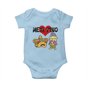 Mexican Filipino Food Lover Baby Onesie Tacos Lover And Halo Halo TS12 Light Blue Print Your Wear