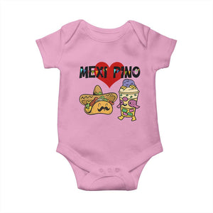 Mexican Filipino Food Lover Baby Onesie Tacos Lover And Halo Halo TS12 Light Pink Print Your Wear