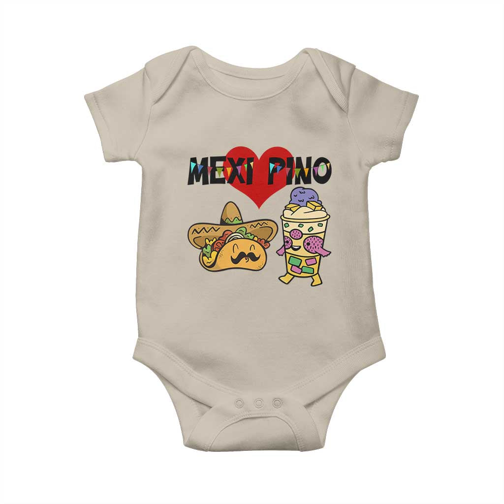 Mexican Filipino Food Lover Baby Onesie Tacos Lover And Halo Halo TS12 Sand Print Your Wear