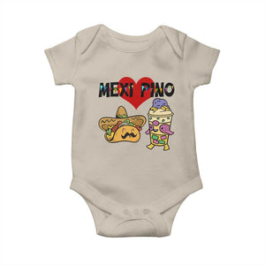 Mexican Filipino Food Lover Baby Onesie Tacos Lover And Halo Halo TS12 Sand Print Your Wear