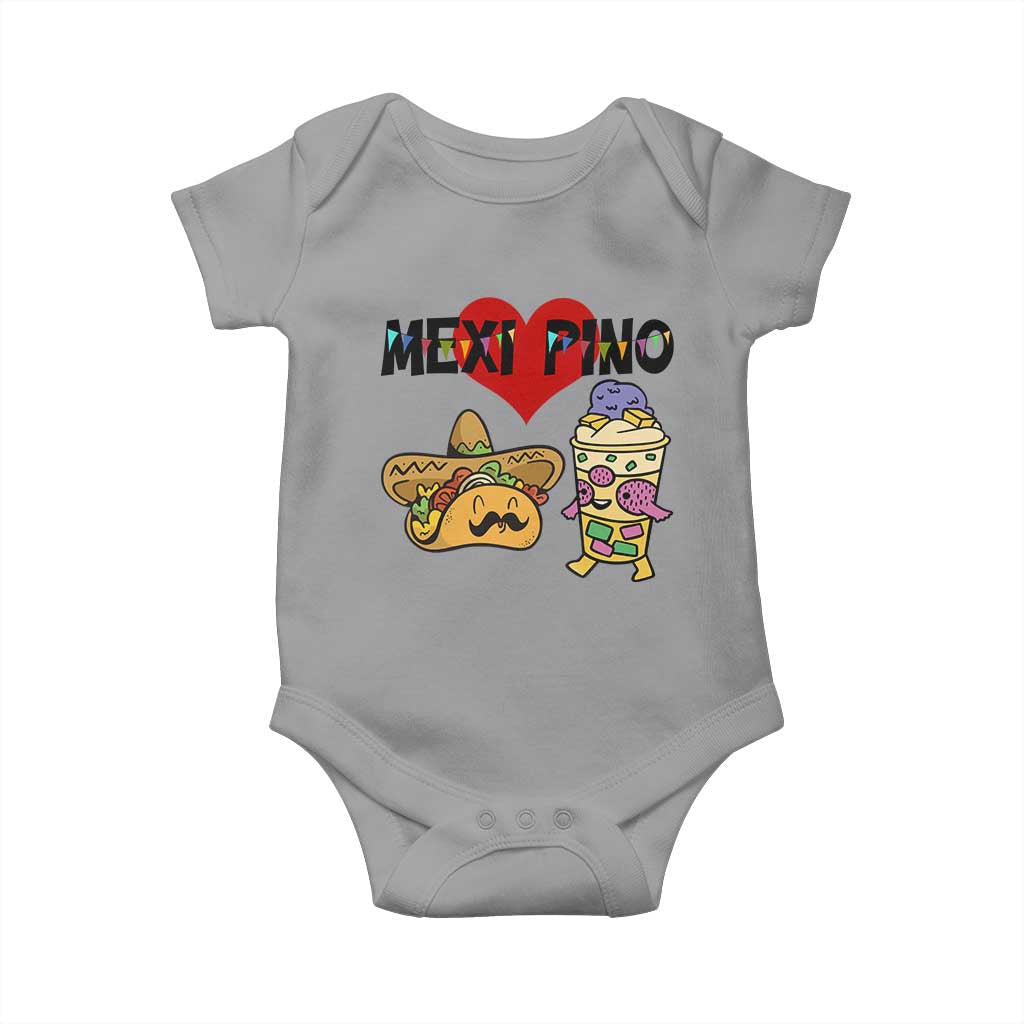 Mexican Filipino Food Lover Baby Onesie Tacos Lover And Halo Halo TS12 Sport Gray Print Your Wear