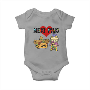 Mexican Filipino Food Lover Baby Onesie Tacos Lover And Halo Halo TS12 Sport Gray Print Your Wear