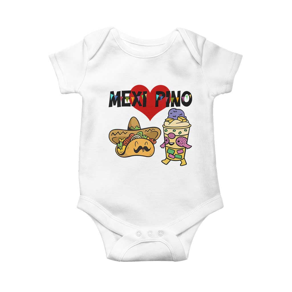 Mexican Filipino Food Lover Baby Onesie Tacos Lover And Halo Halo TS12 White Print Your Wear