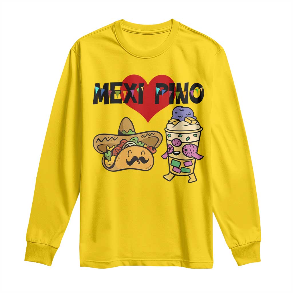 Mexican Filipino Food Lover Long Sleeve Shirt Tacos Lover And Halo Halo TS12 Daisy Print Your Wear
