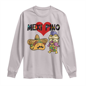 Mexican Filipino Food Lover Long Sleeve Shirt Tacos Lover And Halo Halo TS12 Ice Gray Print Your Wear