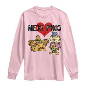 Mexican Filipino Food Lover Long Sleeve Shirt Tacos Lover And Halo Halo TS12 Light Pink Print Your Wear
