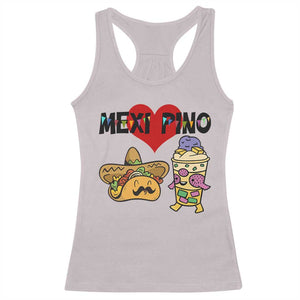 Mexican Filipino Food Lover Racerback Tank Top Tacos Lover And Halo Halo TS12 Ice Gray Print Your Wear
