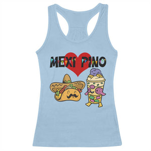 Mexican Filipino Food Lover Racerback Tank Top Tacos Lover And Halo Halo TS12 Light Blue Print Your Wear
