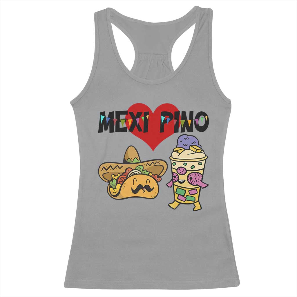 Mexican Filipino Food Lover Racerback Tank Top Tacos Lover And Halo Halo TS12 Sport Gray Print Your Wear