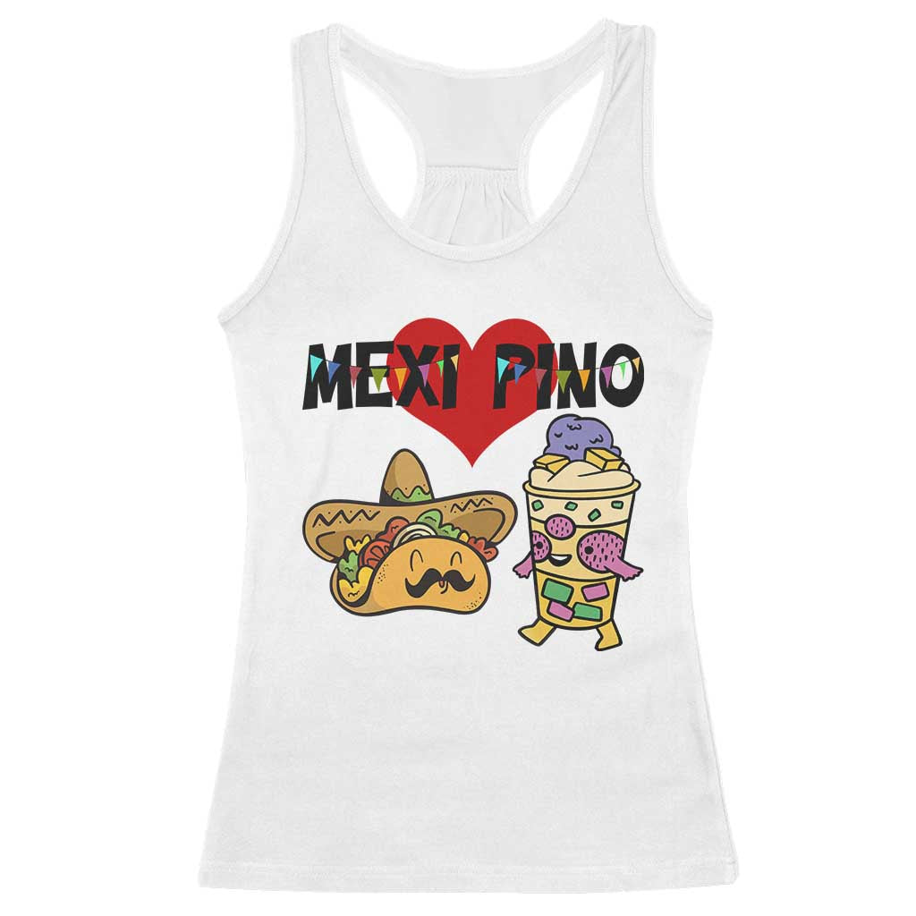Mexican Filipino Food Lover Racerback Tank Top Tacos Lover And Halo Halo TS12 White Print Your Wear