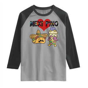 Mexican Filipino Food Lover Raglan Shirt Tacos Lover And Halo Halo TS12 Sport Gray Black Print Your Wear