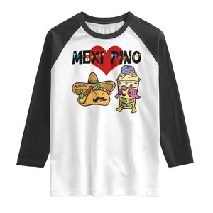 Mexican Filipino Food Lover Raglan Shirt Tacos Lover And Halo Halo TS12 White Black Print Your Wear