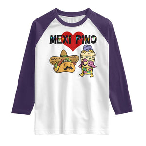 Mexican Filipino Food Lover Raglan Shirt Tacos Lover And Halo Halo TS12 White Purple Print Your Wear
