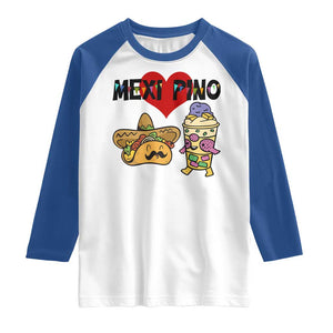 Mexican Filipino Food Lover Raglan Shirt Tacos Lover And Halo Halo TS12 White Royal Print Your Wear