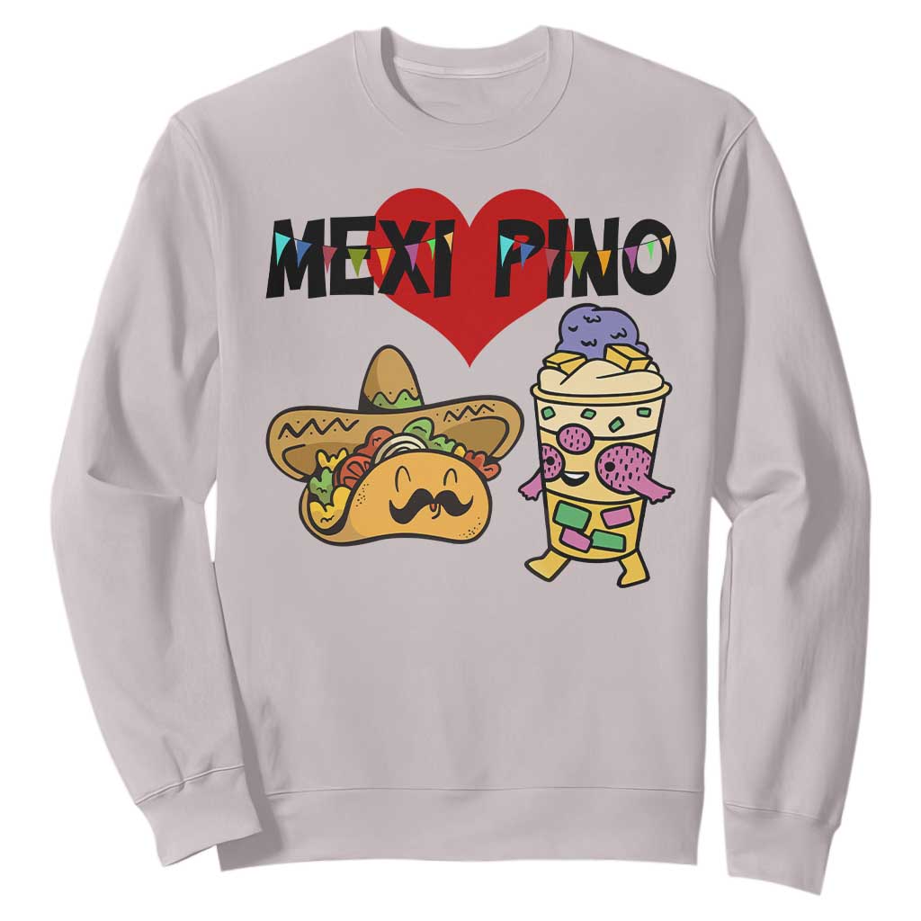 Mexican Filipino Food Lover Sweatshirt Tacos Lover And Halo Halo TS12 Ice Gray Print Your Wear