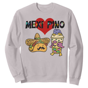 Mexican Filipino Food Lover Sweatshirt Tacos Lover And Halo Halo TS12 Ice Gray Print Your Wear