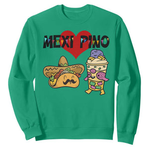 Mexican Filipino Food Lover Sweatshirt Tacos Lover And Halo Halo TS12 Irish Green Print Your Wear