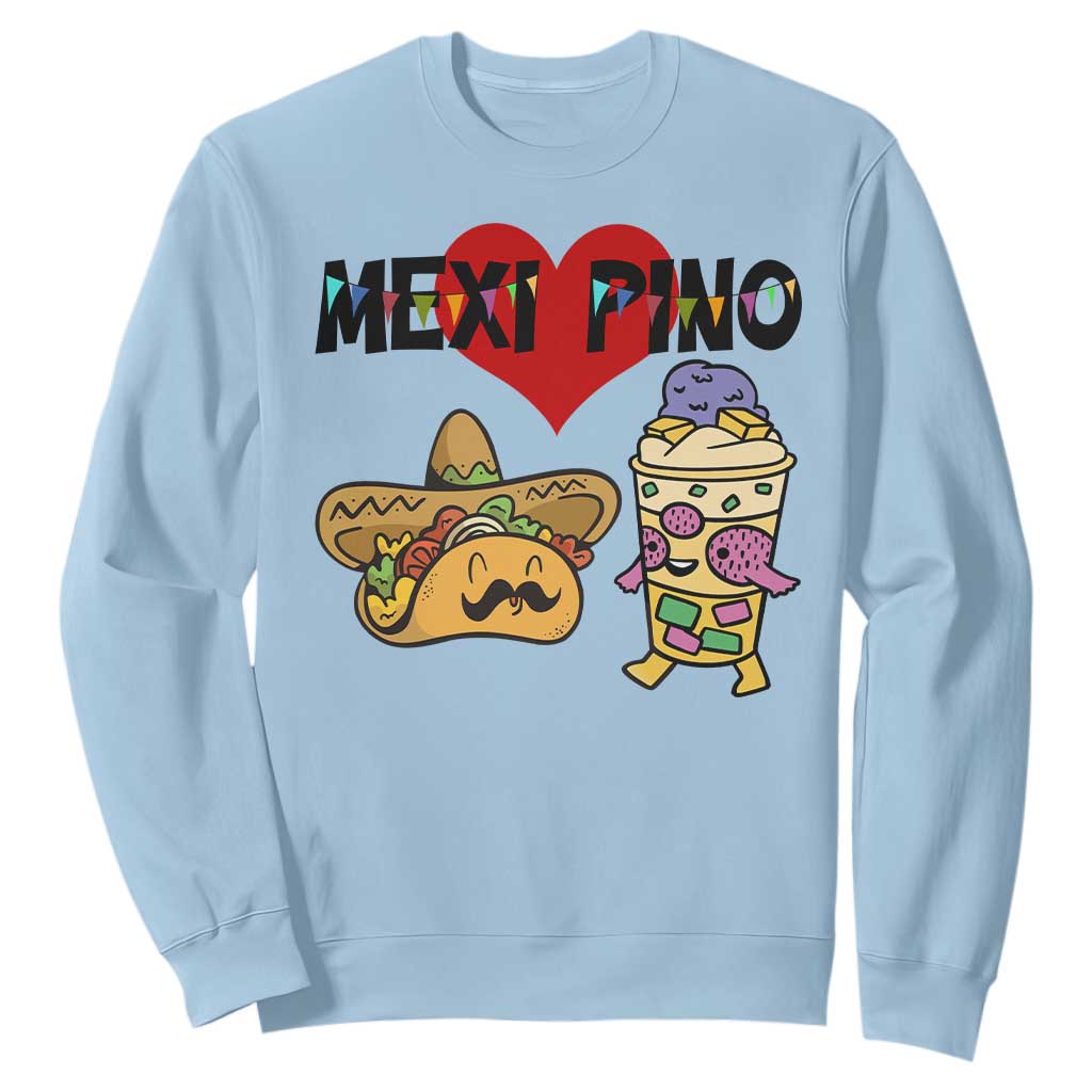Mexican Filipino Food Lover Sweatshirt Tacos Lover And Halo Halo TS12 Light Blue Print Your Wear