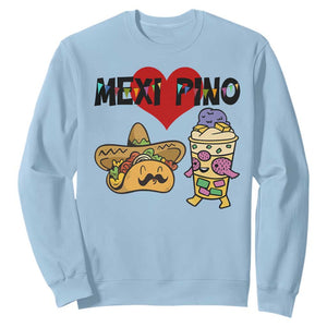 Mexican Filipino Food Lover Sweatshirt Tacos Lover And Halo Halo TS12 Light Blue Print Your Wear
