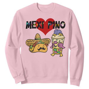 Mexican Filipino Food Lover Sweatshirt Tacos Lover And Halo Halo TS12 Light Pink Print Your Wear