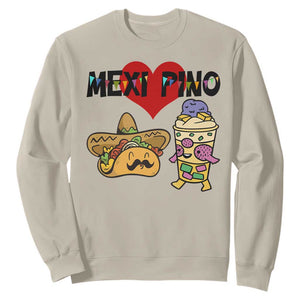 Mexican Filipino Food Lover Sweatshirt Tacos Lover And Halo Halo TS12 Sand Print Your Wear