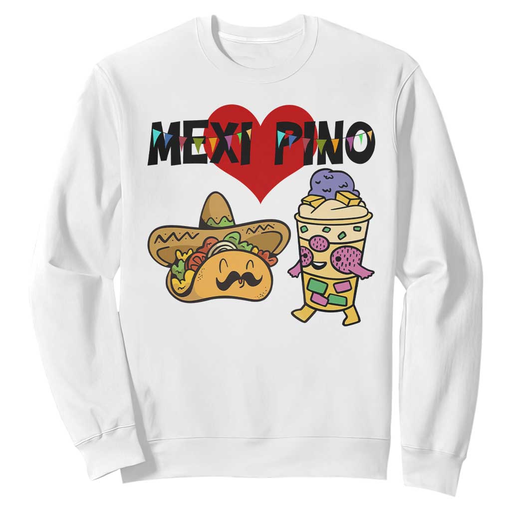 Mexican Filipino Food Lover Sweatshirt Tacos Lover And Halo Halo TS12 White Print Your Wear