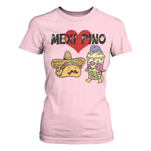Mexican Filipino Food Lover T Shirt For Women Tacos Lover And Halo Halo TS12 Light Pink Print Your Wear