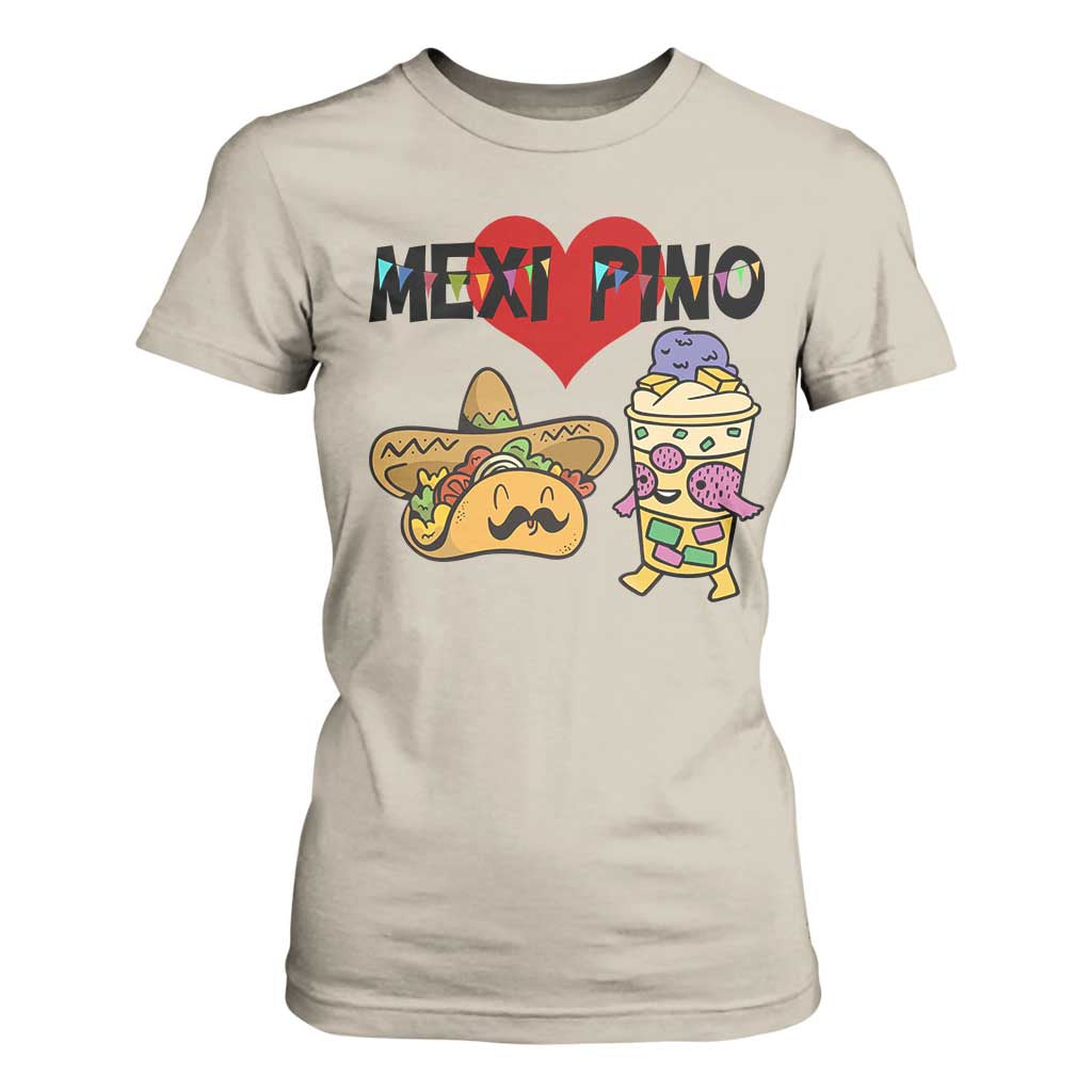 Mexican Filipino Food Lover T Shirt For Women Tacos Lover And Halo Halo TS12 Sand Print Your Wear