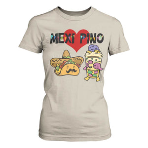 Mexican Filipino Food Lover T Shirt For Women Tacos Lover And Halo Halo TS12 Sand Print Your Wear