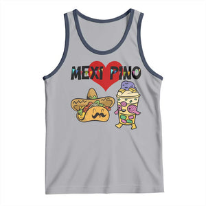 Mexican Filipino Food Lover Tank Top Tacos Lover And Halo Halo TS12 Athletic Heather Navy Print Your Wear