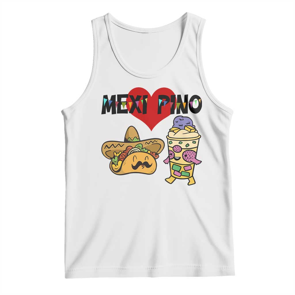 Mexican Filipino Food Lover Tank Top Tacos Lover And Halo Halo TS12 White Print Your Wear