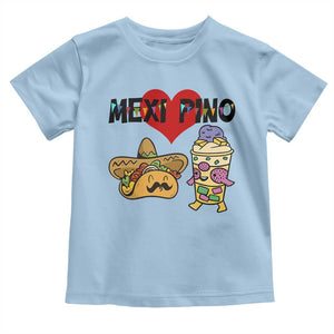Mexican Filipino Food Lover Toddler T Shirt Tacos Lover And Halo Halo TS12 Light Blue Print Your Wear