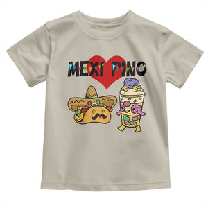 Mexican Filipino Food Lover Toddler T Shirt Tacos Lover And Halo Halo TS12 Sand Print Your Wear