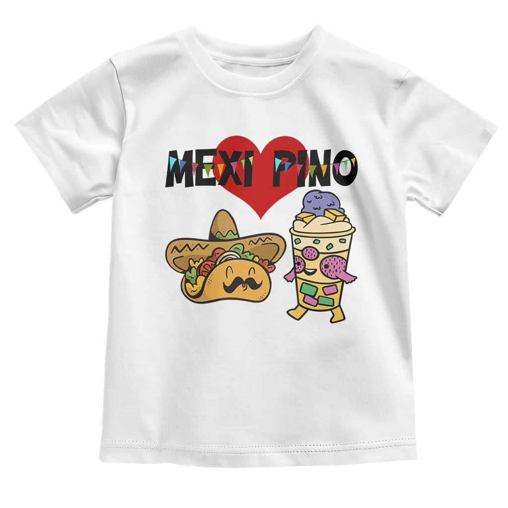 Mexican Filipino Food Lover Toddler T Shirt Tacos Lover And Halo Halo TS12 White Print Your Wear