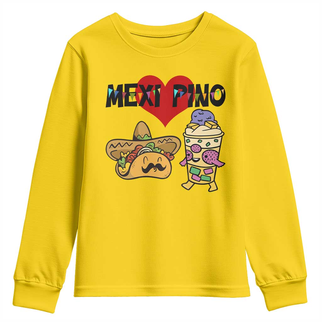 Mexican Filipino Food Lover Youth Sweatshirt Tacos Lover And Halo Halo TS12 Daisy Print Your Wear