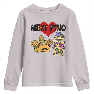 Mexican Filipino Food Lover Youth Sweatshirt Tacos Lover And Halo Halo TS12 Ice Gray Print Your Wear