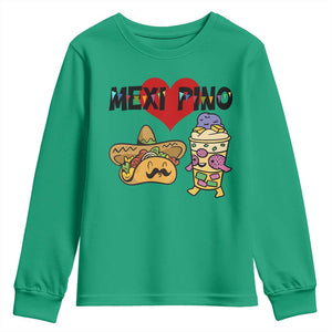 Mexican Filipino Food Lover Youth Sweatshirt Tacos Lover And Halo Halo TS12 Irish Green Print Your Wear
