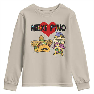Mexican Filipino Food Lover Youth Sweatshirt Tacos Lover And Halo Halo TS12 Sand Print Your Wear
